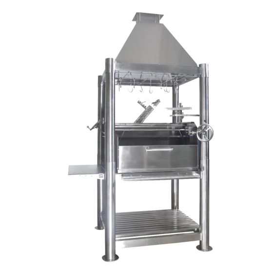 Tagwood The BEAST Argentine Santa Maria Wood Fire &amp; Charcoal Gaucho Grill - Stainless Steel - BBQ02SS