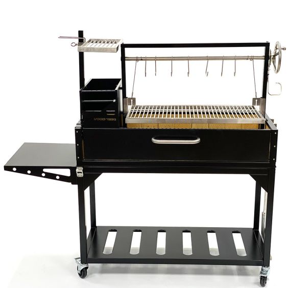 Tagwood Partially Assembled Freestanding Argentine Santa Maria Wood Fire &amp; Charcoal Gaucho Grill - Cold-Roll Steel - BBQ03SI