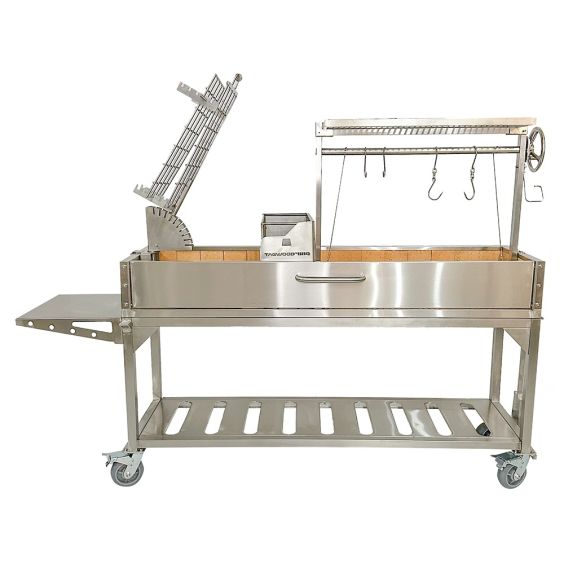 Tagwood 360° Open Fire Freestanding Argentine Santa Maria Wood Fire &amp; Charcoal Gaucho Grill - BBQ06SS