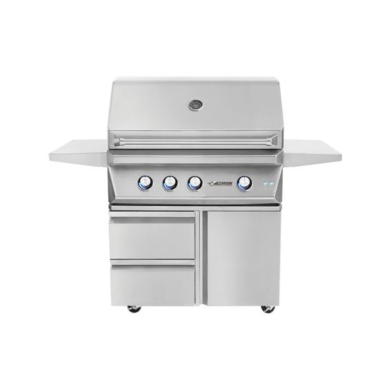 Twin Eagles 36-inch Grill Cart with One Door and Two Drawers ( Cart Only ) - TEGB36SD-B