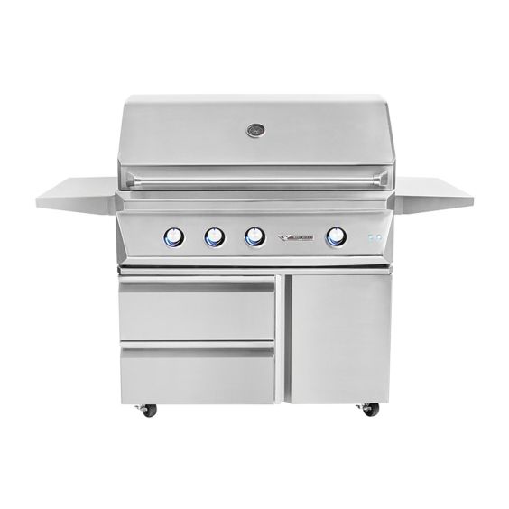 Twin Eagles 42" Grill Cart with One Door and Two Drawers (Cart Only) - TEGB42SD-B