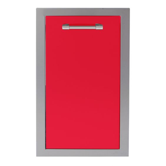 Alfresco 15-Inch Stainless Steel Soft-Close Roll-Out Trash Center - Raspberry Red-Gloss - AXE-TC-SC-S3027