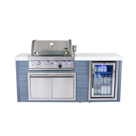 Mont Alpi 4-Burner Stainless Steel Art-wood Outdoor Island Grill - MA400-AW
