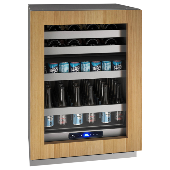 U-Line 5 Class 24" Dual-Zone Beverage Center - Integrated Frame - UHBD524-IG01A