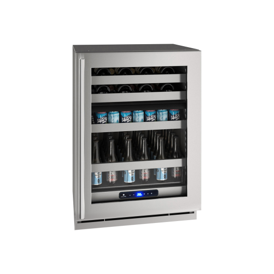 U-Line 5 Class 24" Dual-Zone Beverage Center - Stainless Frame - UHBD524-SG01A