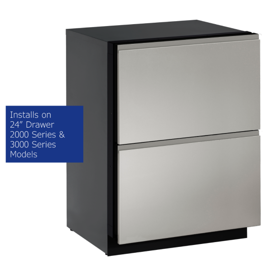  U-Line Stainless Handleless Drawer Panels (set of 2)  - Euro Style - ULASHP24DWR