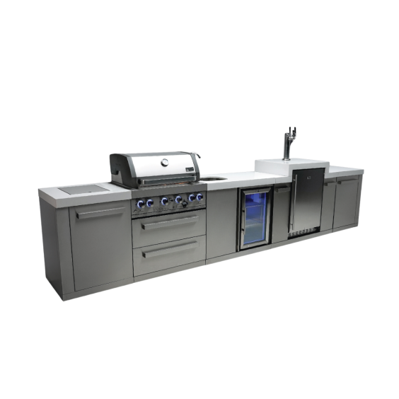 Mont Alpi 4-Burner Original Series Island w/ Kegerator &amp; Beverage Center - MAI400-KEGBEV