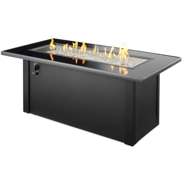 The Outdoor GreatRoom Company Monte Carlo 59Inch Linear Gas Fire Pit Table Black MCR1242
