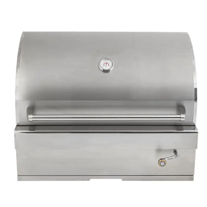 Barbeques Galore 32 inch Turbo Charcoal Built In Stainless Steel BBQ Grill with Charcoal Tray 32CHARCOALG