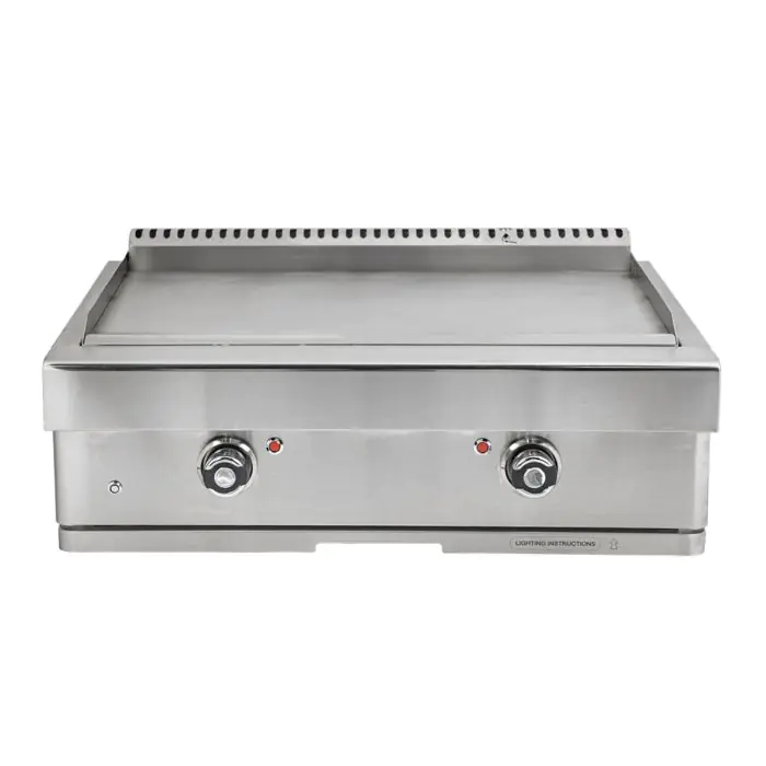 Barbeques Galore Turbo 32 Inch 2 Burner Built in Stainless Steel Teppanyaki BBQ Grill Natural Gas TEPANNG