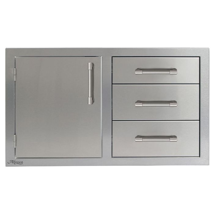 Alfresco 32" Triple Drawer and Door Combo Unit