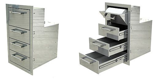 Alfresco 3 Drawer Paper Towel Holder Combo Unit