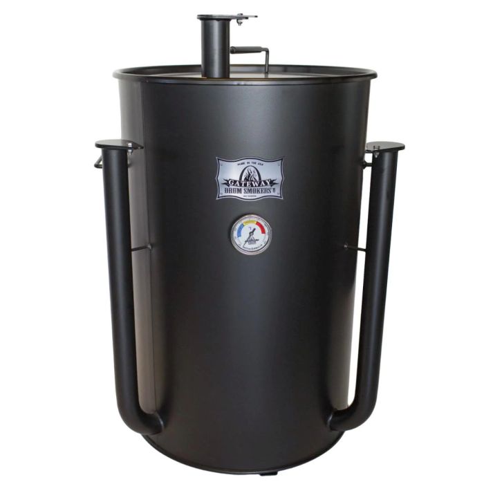 Gateway Drum Smokers Straight Up 30 Gallon Charcoal BBQ Smoker Matte