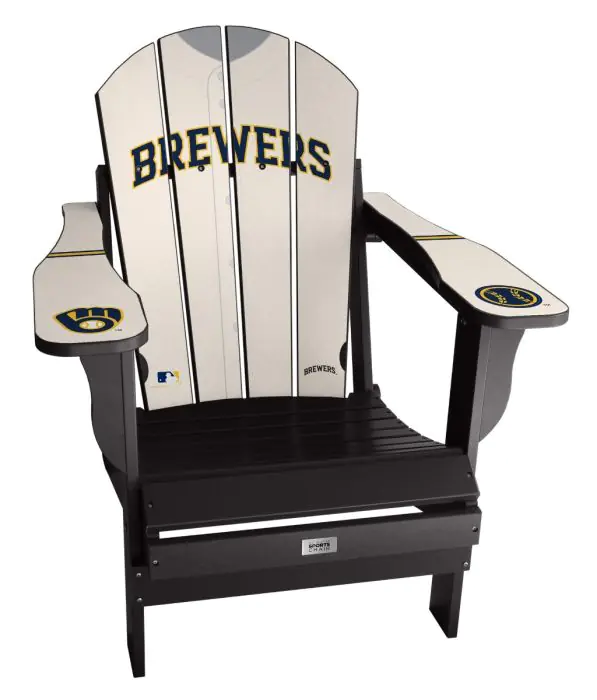 My Custom Sports Chair Milwaukee Brewers Adult White Jersey MLB032A Barbeques Galore