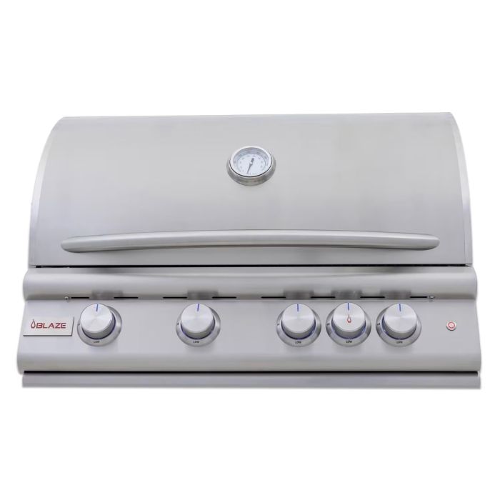Blaze Premium LTE+ 32-Inch 4-Burner Built-In Natural Gas Grill W/ Rear Infrared Burner & Lift-Assist Hood - BLZ-4LTE3-NG