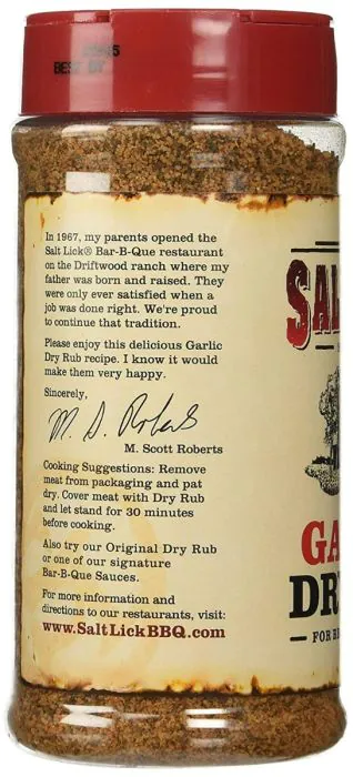 The Salt Lick Garlic Dry Rub 12 oz Barbeques Galore