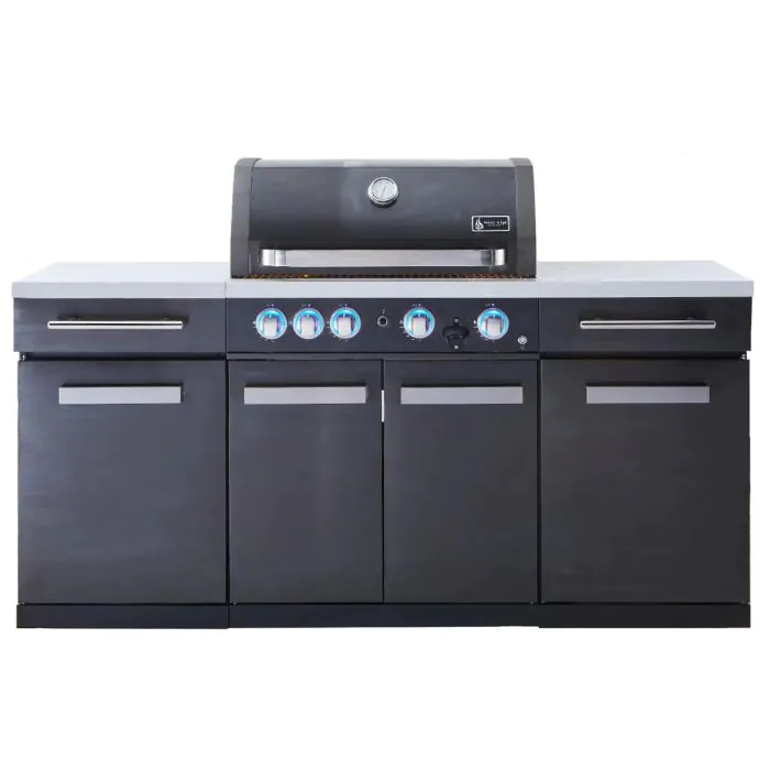 Mont Alpi 957 Propane Gas Island Grill - Black Stainless Steel