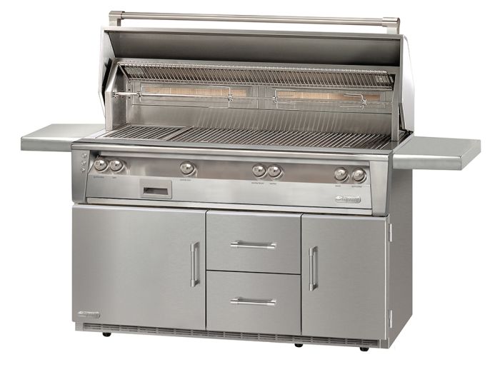 Alfresco 56-inch LXE Jumbo Freestanding Gas BBQ Grill w/ Sear Zone on Refrigerated Cart - Natural Gas - ALXE-56BFGR-NG