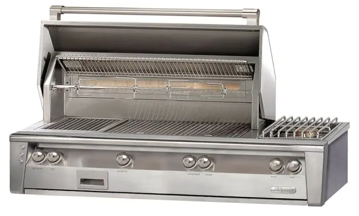 Alfresco ALXE 56 inch Built In Deluxe Gas BBQ Grill with Side Burner Rotisserie Propane ALXE 56 LP