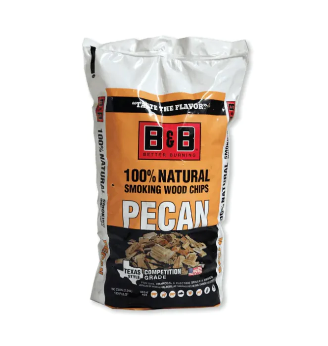 B&B Charcoal All Natural Smoking Wood Chips Pecan C00123-B
