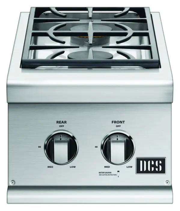 DCS Built In Natural Gas Double Side Burner with 2 17 000 BTU Sealed Burners Stainless Steel Construction for Built in Installation BGC132 BI N Barbeques Galore