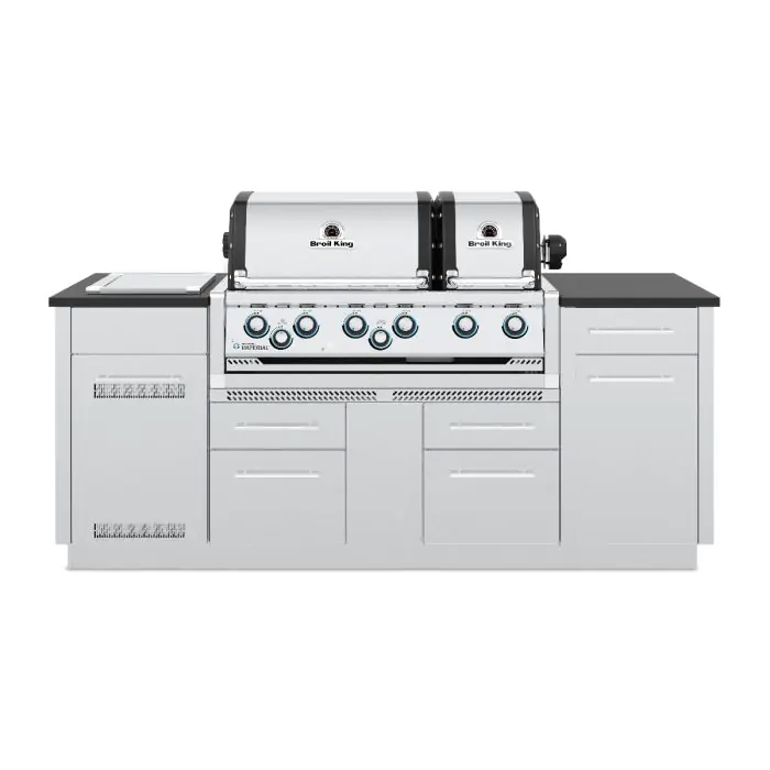 6 burner bbq with side burner outlet