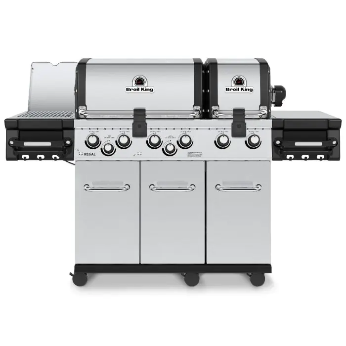 Broil King Regal S 690 PRO IR 6 Burner Natural Gas Grill With Rotisserie Infrared Side Burner Stainless Steel 957947 Barbeques Galore