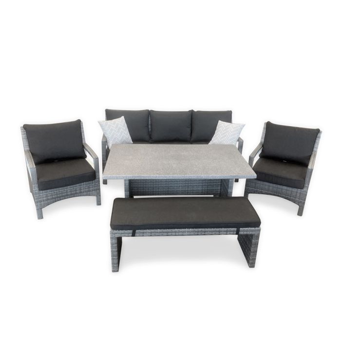 Contempo Lounge Dining 5 Piece Set, Bbq Galore Outdoor Furniture