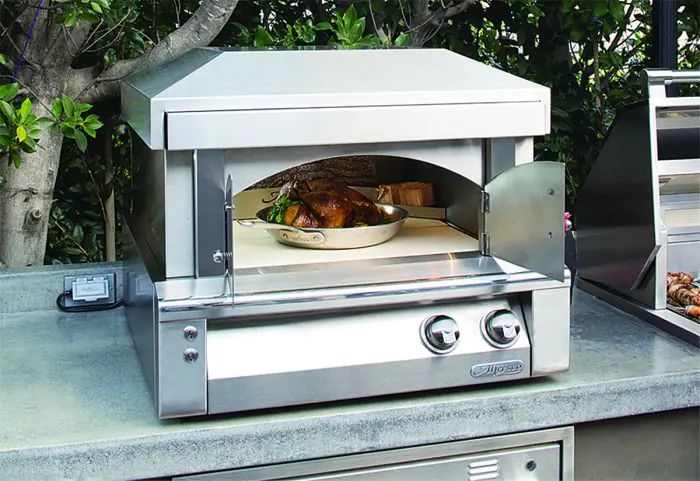 Alfresco 30 Inch Countertop Natural Gas Outdoor Pizza Oven Plus AXE PZA NG Barbeques Galore