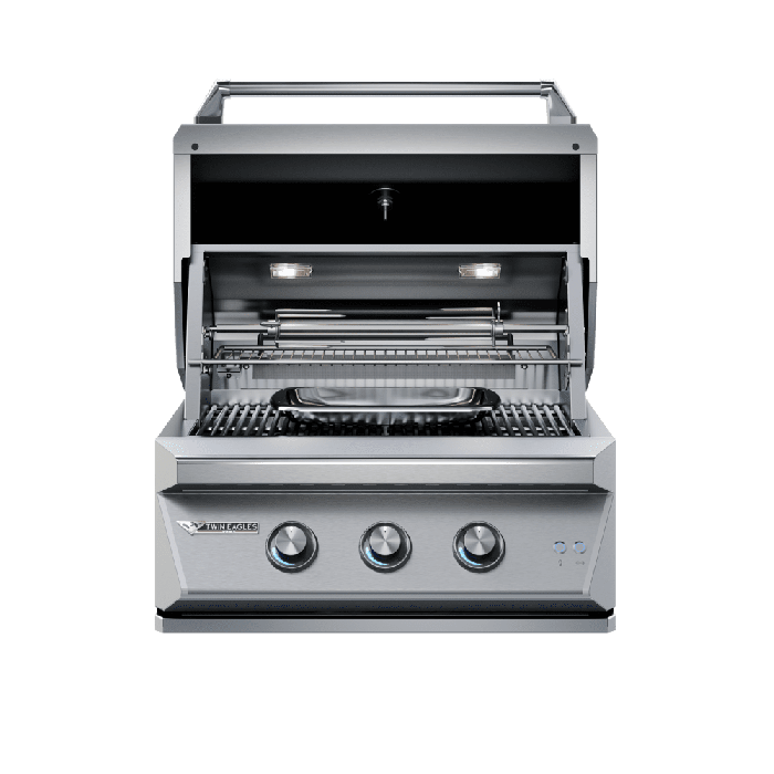 Twin Eagles 30 Inch 2 Burner Built In Gas Grill with Sear Zone Infrared Rotisserie Burner Natural Gas TEBQ30RS CN