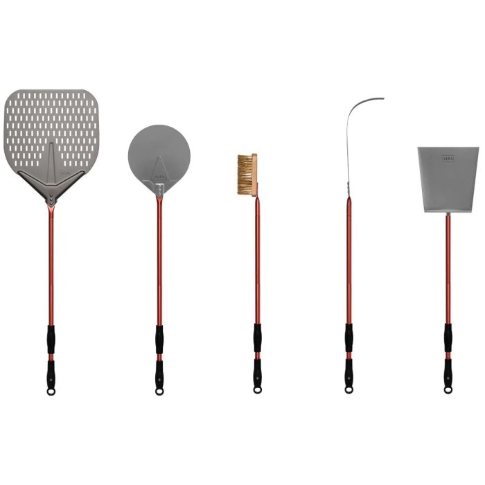 Alfa 36Inch 5Piece Pizza Peel Set Red AC5PSET36RD Barbeques Galore