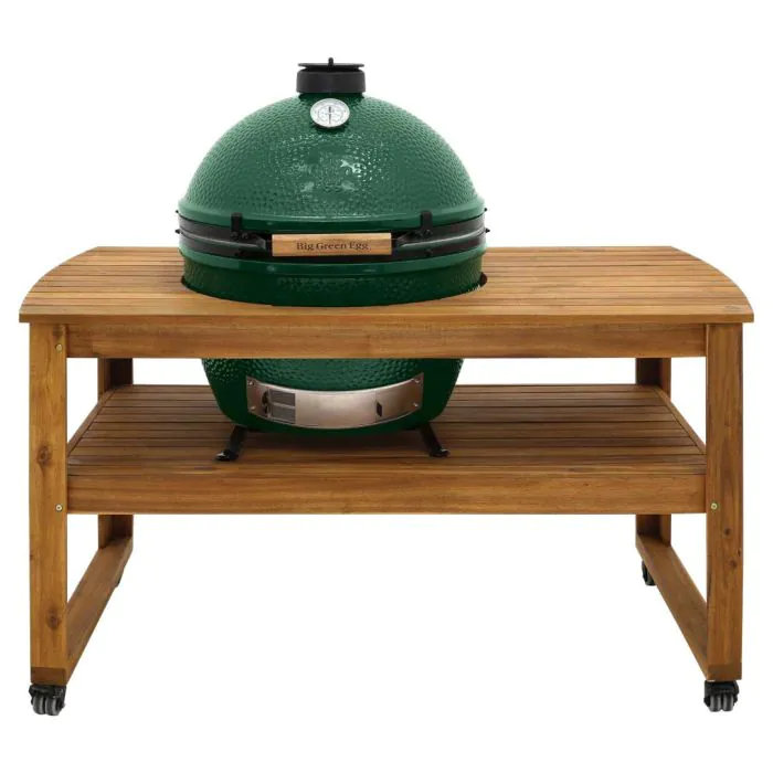 Big Green Egg XL Solid Acacia Hardwood Table - BGESAHT | Barbeques