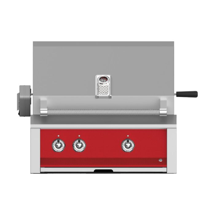 Hestan 30" Built-In Grill with Sear, Rotisserie and U-Burner-Matador-Red-Propane