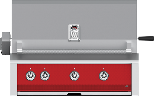 Hestan 36" Built-In Grill with Sear, Rotisserie and U-Burner-Matador-Red-Propane