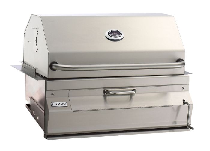 Fire Magic 30" Charcoal Built-In Grill with Smoker Oven/Hood
