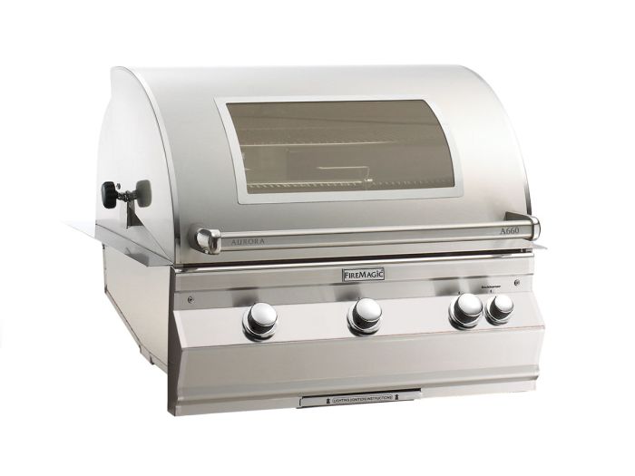 Fire Magic Aurora A660i Built-In Gas Grill with Infrared Burner, Analog Thermometer, and Magic View Window