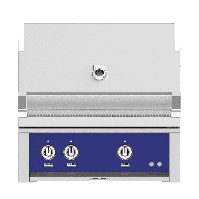 Hestan Steeletto 30" Built-in Grill with Trellis and Rotisserie-Blue-Natural Gas