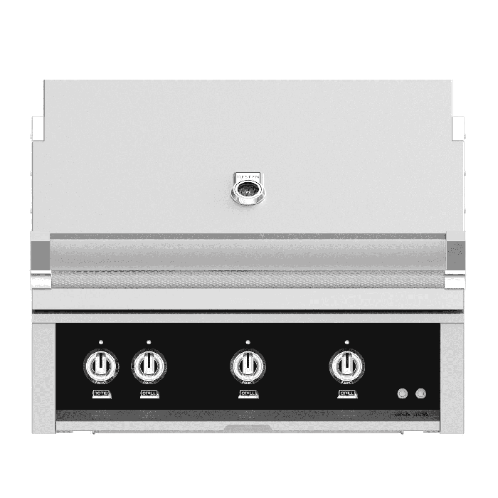 Hestan Steeletto 36" Built-in Grill Trellis, with Sear, and Rotisserie-Black-Propane