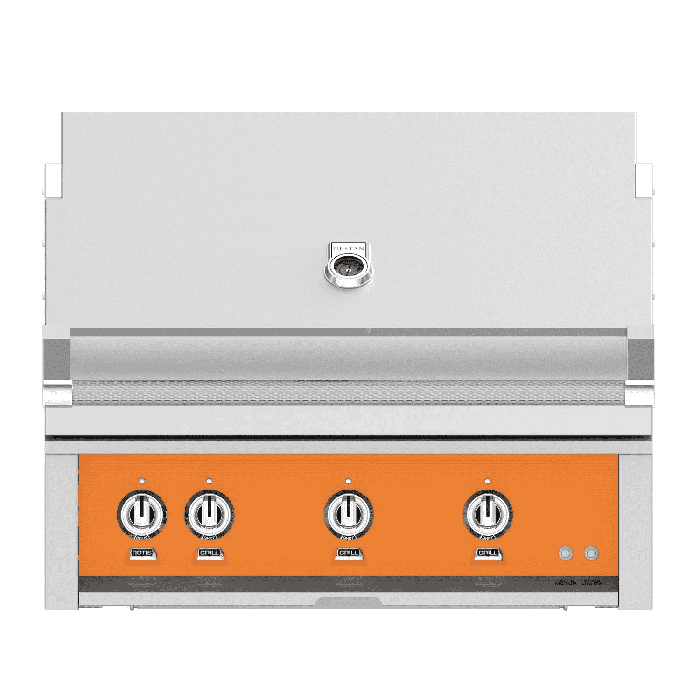 Hestan Steeletto 36" Built-in Grill Trellis, with Sear, and Rotisserie-Orange-Propane