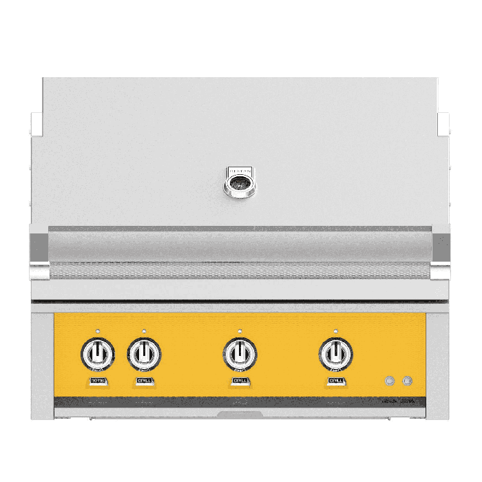 Hestan Steeletto 36" Built-in Grill Trellis, with Sear, and Rotisserie -Yellow-Natural Gas