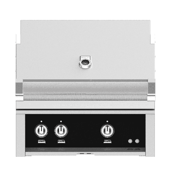 Hestan Matador 30" Built-in Grill with Trellis, Sear, and Rotisserie-Black-Propane