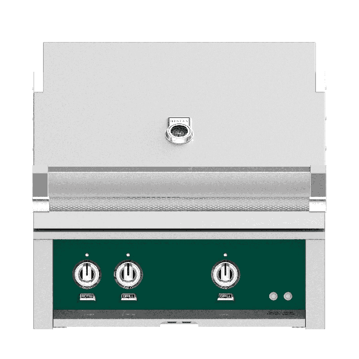 Hestan Matador 30" Built-in Grill with Trellis, Sear, and Rotisserie-Green-Propane