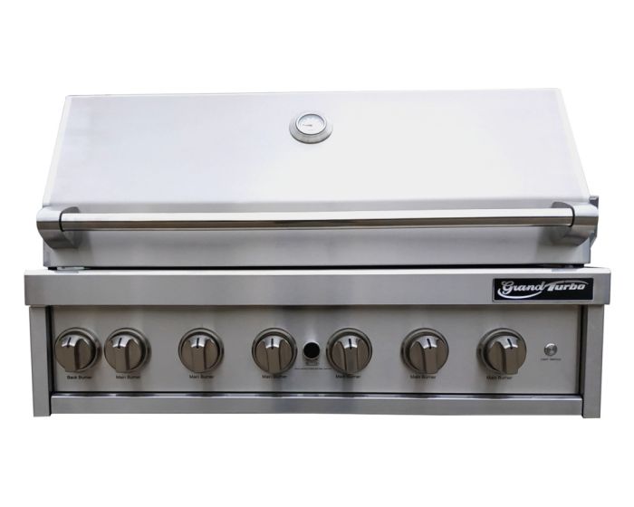 Barbeques Galore Grand Turbo 40 inch 6 Burner Built in BBQ Gas Grill Natural Gas B4019NG Barbeques Galore