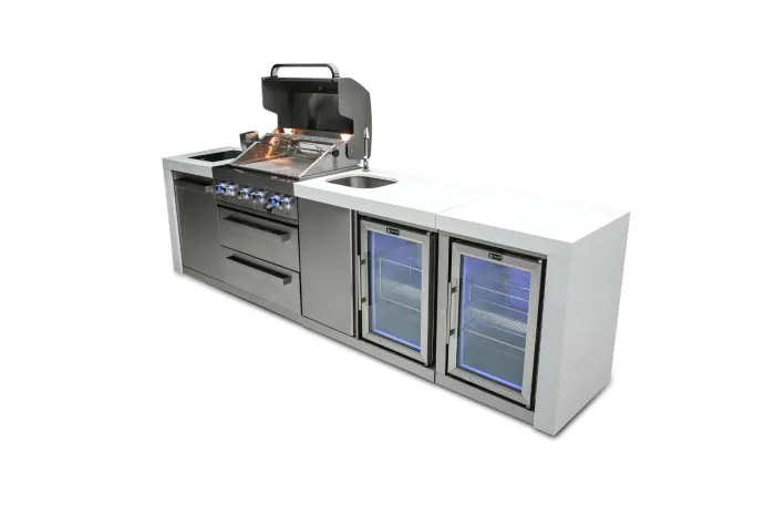 Mont Alpi 400 Deluxe Propane Gas Island Grill W/ Beverage Center
