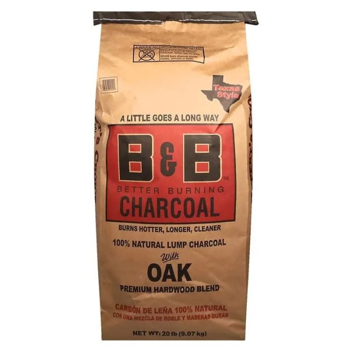B&B Oak Lump Charcoal - Hardwood - 20 Lbs.