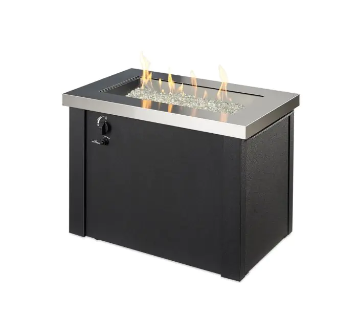 Outdoor GreatRoom Stainless Steel Providence Rectangular Fire Table PROV 1224 SS