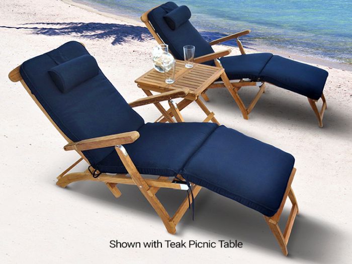 Steamer lounge chair cushions discount
