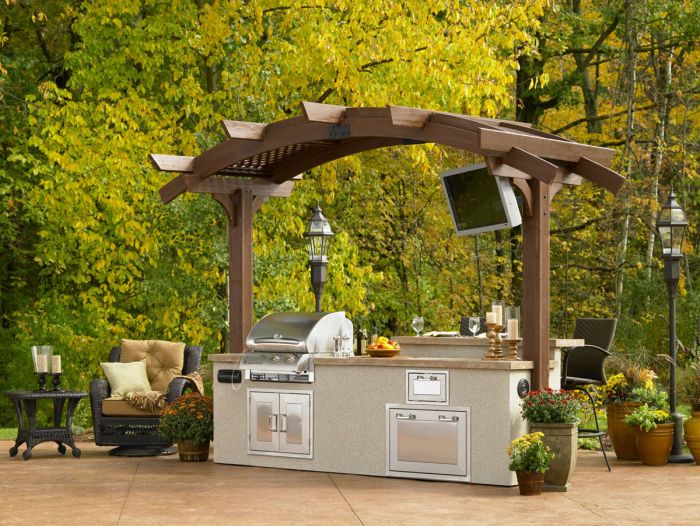 Outdoor GreatRoom Sonoma Arbor wood pergola Barbeques Galore