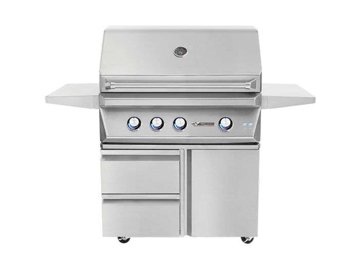 Twin Eagles 36-inch Grill Cart with One Door and Two Drawers ( Cart Only ) - TEGB36SD-B