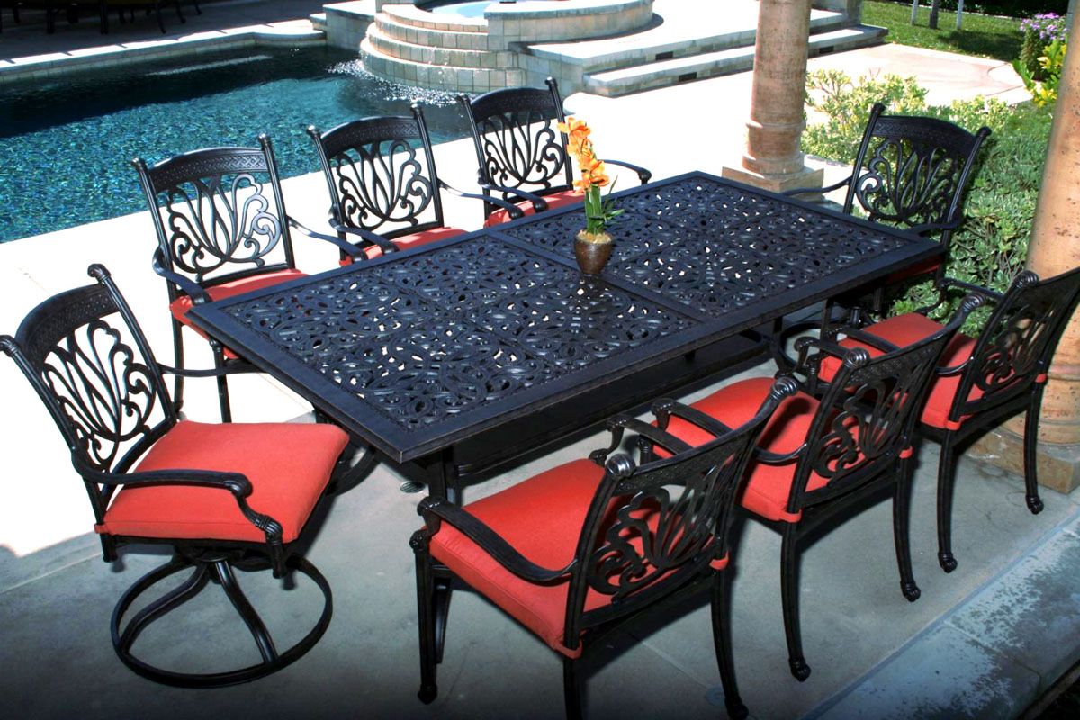 Quality Vintage Wrought Iron Patio Chairs And 47” Table 